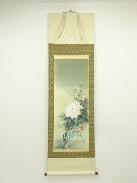 道具 ] - 道具 草野華光筆 四季花 肉筆絹本掛軸（共箱） | ネット